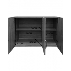 Ντουλάπα εξάφυλλη με πατάρι Lego pakoworld wenge 180x42x240εκ