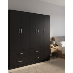 Ντουλάπα πεντάφυλλη με πατάρι Lego pakoworld wenge 170x42x240εκ