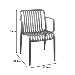 Πολυθρόνα Zoi pakoworld pp σε λευκή απόχρωση 55.5x57.5x79εκ12.7*1.4*1.24*1.09