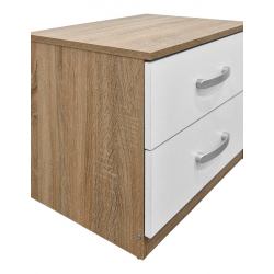 Κομοδίνο Athos pakoworld σε sonoma-λευκή απόχρωση 48x40x41.5εκ