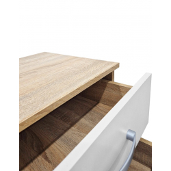 Κομοδίνο Athos pakoworld σε sonoma-λευκή απόχρωση 48x40x41.5εκ