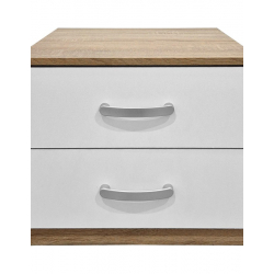 Κομοδίνο Athos pakoworld σε sonoma-λευκή απόχρωση 48x40x41.5εκ