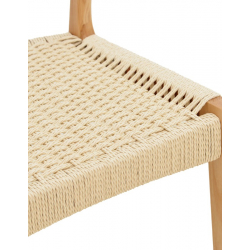 Καρέκλα Karlinda pakoworld ξύλο οξιάς-έδρα σχοινί σε φυσική απόχρωση 47.5x55x81εκ