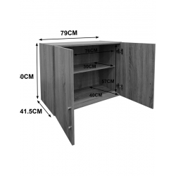 Ντουλάπα τετράφυλλη με πατάρι Lego Ι pakoworld sonoma 160x42x240εκ