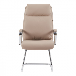 Καρέκλα επισκέπτη Siquel I pakoworld pu σε cappuccino απόχρωση 58x62x105εκ