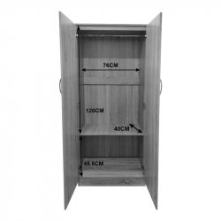 Ντουλάπα δίφυλλη Lego pakoworld σε sonoma-λευκή απόχρωση 80x42x180εκ