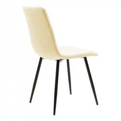 Τραπεζαρία Julita-Noor pakoworld σετ 5τεμ MDF λευκό-μπεζ ύφασμα Φ80x73εκ