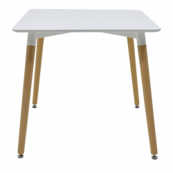 Τραπεζαρία Natali-Gaston pakoworld σετ 3τεμ σε λευκή απόχρωση 80x80x76εκ