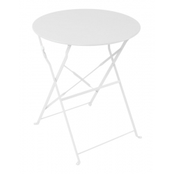 Τραπεζαρία Bistro pakoworld σετ 3τεμ μεταλλική αναδιπλούμενη σε λευκή απόχρωση Φ60x71εκ