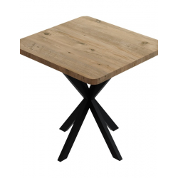 Τραπεζαρία με Καρέκλες Gaston μαύρο και Τραπέζι Prestone oak 70x70x75εκ Σετ 3τεμ