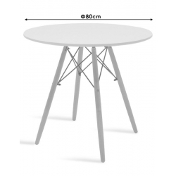 Τραπεζαρία με Καρέκλες Julita λευκό και Τραπέζι Julita λευκό Φ80x73εκ Σετ 3τεμ