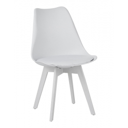 Τραπεζαρία με Καρέκλες Gaston λευκό και Τραπέζι Natali λευκό 80x80x76εκ Σετ 5τεμ