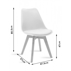 Τραπεζαρία με Καρέκλες Gaston λευκό και Τραπέζι Natali λευκό 120x80x76εκ Σετ 5τεμ
