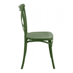 Καρέκλα Crossie pakoworld στοιβαζόμενη pp σε σκούρο πράσινο απόχρωση 38x46.5x82εκ