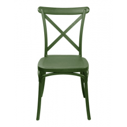 Καρέκλα Crossie pakoworld στοιβαζόμενη pp σε σκούρο πράσινο απόχρωση 38x46.5x82εκ
