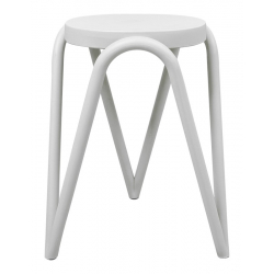 Σκαμπό Serzona pakoworld pp σε λευκή απόχρωση Φ27x45.5εκ