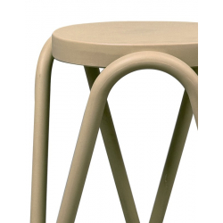 Σκαμπό Serzona pakoworld pp σε απόχρωση cappuccino Φ27x45.5εκ