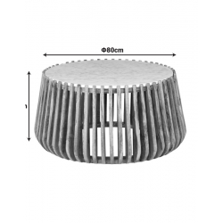 Τραπέζι σαλονιού Mable pakoworld mango ξύλο σε φυσική απόχρωση με επιφάνεια μαρμάρου Φ80x45εκ