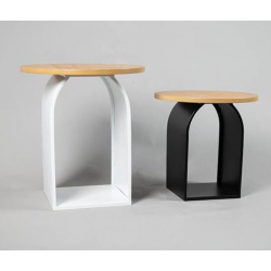 S/2 ΤΡΑΠΕΖΙ BOHΘΗΤΙΚΟ ΜΕΤΑΛΛΟ-ΞΥΛΟ ΛΕΥΚΟ-ΦΥΣΙΚΟ-ΜΑΥΡΟ 40x40x45cm/ 35x35x35cm