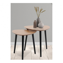 Τραπεζάκια σχ.βότσαλο από μελαμίνη & μεταλλική βάση, 44/45cm | ZAROS