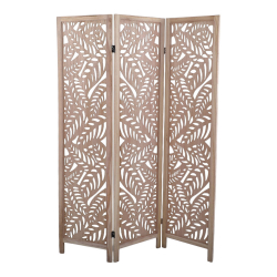 ΠΑΡΑΒΑΝ ΞΥΛΙΝΟ ΤΡΙΠΛΟ ΣΕ ΦΥΣΙΚΟ ΧΡΩΜΑ ΜΕ ΔΙΑΤΡΗΤΑ ΦΥΛΛΑ 120x6x170εκ.ANKOR