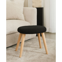 ΣΚΑΜΠΟ ΥΦΑΣΜΑΤΙΝΟ ΣΕ ΜΑΥΡΟ ΧΡΩΜΑ ΜΕ ΞΥΛΙΝΑ ΠΟΔΙΑ 40x30x40εκ. ANKOR