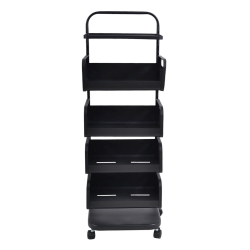 ΤΡΟΛΕΪ ΑΠΟΘΗΚΕΥΣΗΣ ΜΕΤΑΛΛΙΚΟΣ ΜΕ 4 ΚΑΛΑΘΙΑ ΚΑΙ 2 ΡΑΦΙΑ ΣΕ ΜΑΥΡΟ ΜΑΤ ΧΡΩΜΑ 37x22x106εκ. ANKOR