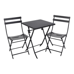 ΜΕΤΑΛΛΙΚΟ ΣΕΤ ΤΡΑΠΕΖΙΟΥ ΚΑΙ 2 ΚΑΡΕΚΛΩΝ ΠΤΥΣΣΟΜΕΝΟ ΣΕ ΜΑΥΡΟ ΜΑΤ ΧΡΩΜΑ ANKOR