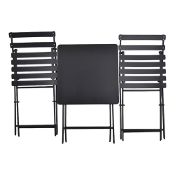 ΜΕΤΑΛΛΙΚΟ ΣΕΤ ΤΡΑΠΕΖΙΟΥ ΚΑΙ 2 ΚΑΡΕΚΛΩΝ ΠΤΥΣΣΟΜΕΝΟ ΣΕ ΜΑΥΡΟ ΜΑΤ ΧΡΩΜΑ ANKOR