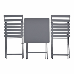 ΜΕΤΑΛΛΙΚΟ ΣΕΤ ΤΡΑΠΕΖΙΟΥ ΚΑΙ 2 ΚΑΡΕΚΛΩΝ ΠΤΥΣΣΟΜΕΝΟ ΣΕ ΓΚΡΙ ΜΑΤ ΧΡΩΜΑ ANKOR