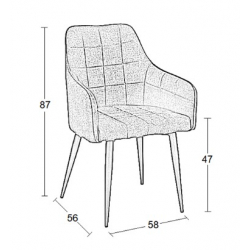CAMERON BLACK ΥΦΑΣΜΑ ΠΟΛΥΘΡΟΝΑ ΜΕΤΑΛΛΙΚΗ 58X56X87εκ.