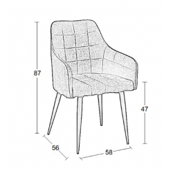 CAMERON GREY ΥΦΑΣΜΑ ΠΟΛΥΘΡΟΝΑ ΜΕΤΑΛΛΙΚΗ 58X56X87εκ.