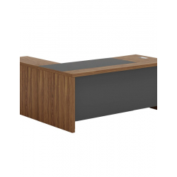 Γραφείο γωνιακό αναστρέψιμο Oscar pakoworld καρυδί-ανθρακί 200x188,6x76εκ