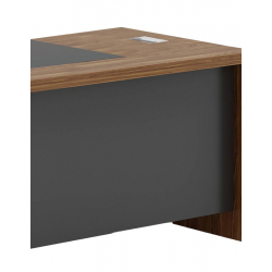 Γραφείο γωνιακό αναστρέψιμο Oscar pakoworld καρυδί-ανθρακί 200x188,6x76εκ