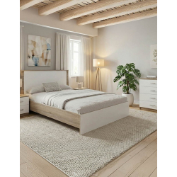 Σετ Κρεβατοκάμαρας Athos Sonoma Λευκό με Κρεβάτι 140x200εκ Σετ 4τεμ