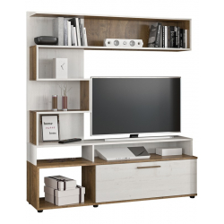 Σύνθετο σαλονιού Jasper pakoworld καρυδί-αντικέ λευκό 151.5x37.5x169.5εκ