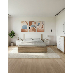 Σετ Κρεβατοκάμαρας Athos Sonoma Λευκό με Κρεβάτι 160x200εκ Σετ 4τεμ