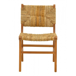 Καρέκλα Refane pakoworld σκελετός teak ξύλο με ψάθα σε φυσική απόχρωση 50x58x85εκ