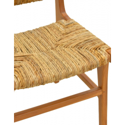 Καρέκλα Refane pakoworld σκελετός teak ξύλο με ψάθα σε φυσική απόχρωση 50x58x85εκ
