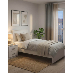 Σετ Κρεβατοκάμαρας Athos Λευκό με Κρεβάτι 90x190εκ Σετ 2τεμ