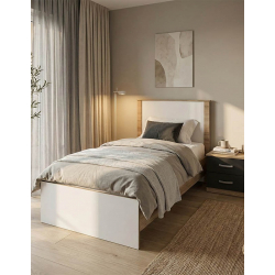 Σετ Κρεβατοκάμαρας Athos Sonoma Λευκό με Κρεβάτι 90x190εκ Σετ 2τεμ