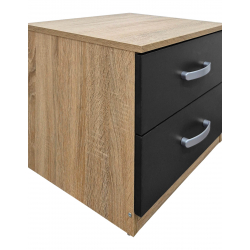 Σετ Κρεβατοκάμαρας Athos Sonoma Ανθρακί με Κρεβάτι 140x200εκ Σετ 3τεμ