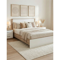 Σετ Κρεβατοκάμαρας Athos Sonoma Λευκό με Κρεβάτι 140x200εκ Σετ 3τεμ