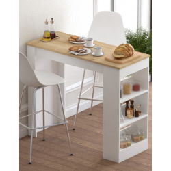 Τραπέζι μπαρ Riff pakoworld λευκό-sonoma 120x50x100εκ