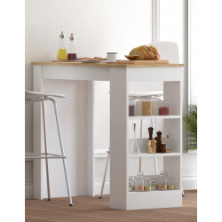 Τραπέζι μπαρ Riff pakoworld λευκό-sonoma 120x50x100εκ