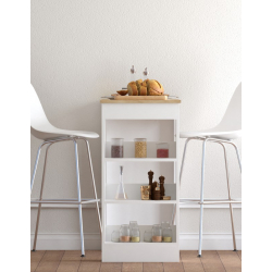 Τραπέζι μπαρ Riff pakoworld λευκό-sonoma 120x50x100εκ