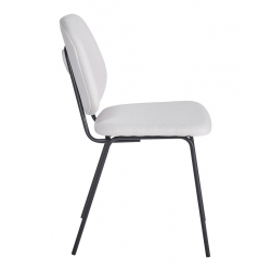 Καρέκλα Pietro I pakoworld μπεζ ύφασμα-πόδι μαύρο μέταλλο 45x55x82.5εκ