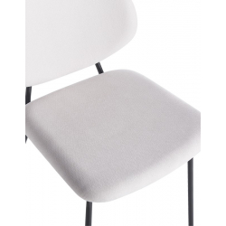 Καρέκλα Pietro I pakoworld μπεζ ύφασμα-πόδι μαύρο μέταλλο 45x55x82.5εκ