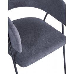 Πολυθρόνα Rachele I pakoworld ανθρακί ύφασμα-πόδι μαύρο μέταλλο 52x65x79εκ