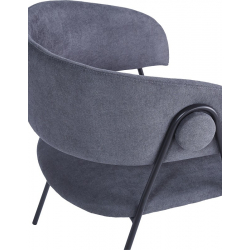 Πολυθρόνα Rachele I pakoworld ανθρακί ύφασμα-πόδι μαύρο μέταλλο 52x65x79εκ